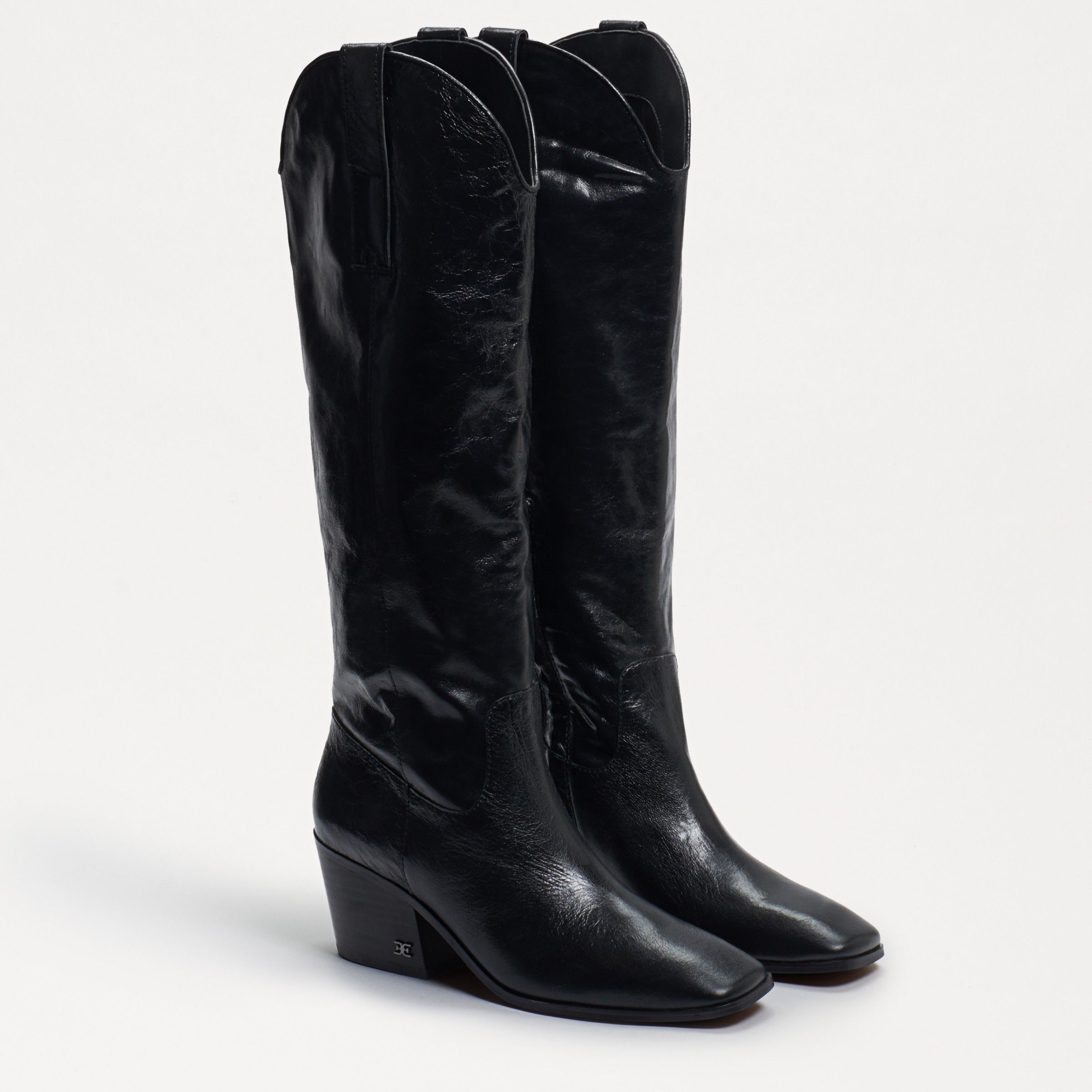 Sam Edelman Britten Western Boot Black Leather 8.5 | Sam Edelman
