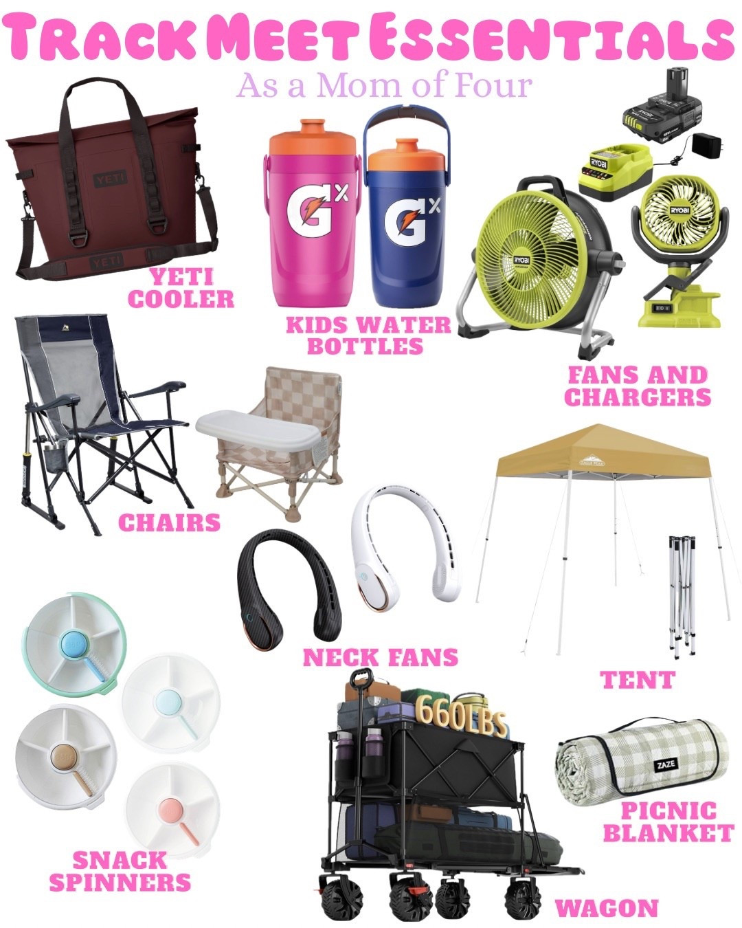 Track Meet Essentials as a Mom of Four. Keep your family comfortable, cool, hydrated, and bellies full at the next meet. 

#LTKmomlife #LTKKids #LTKActive