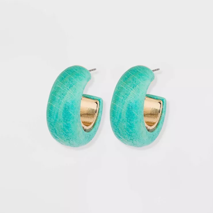 Open Wood Hoop Earrings - A New Day™ | Target