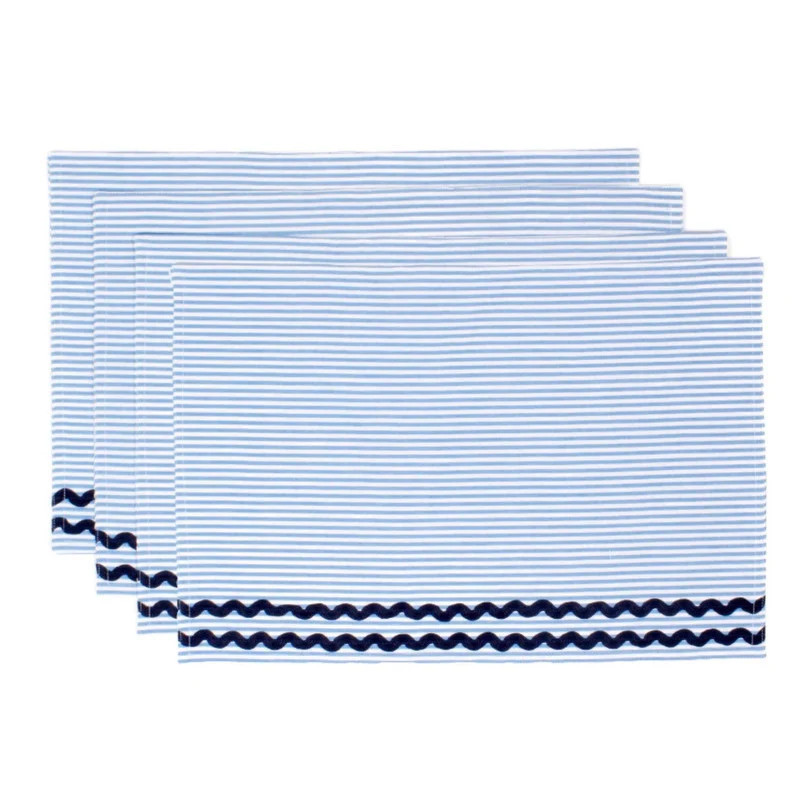 Seersucker with Ric Rac Trim Placemats (Set of 4) | Sea Marie Designs