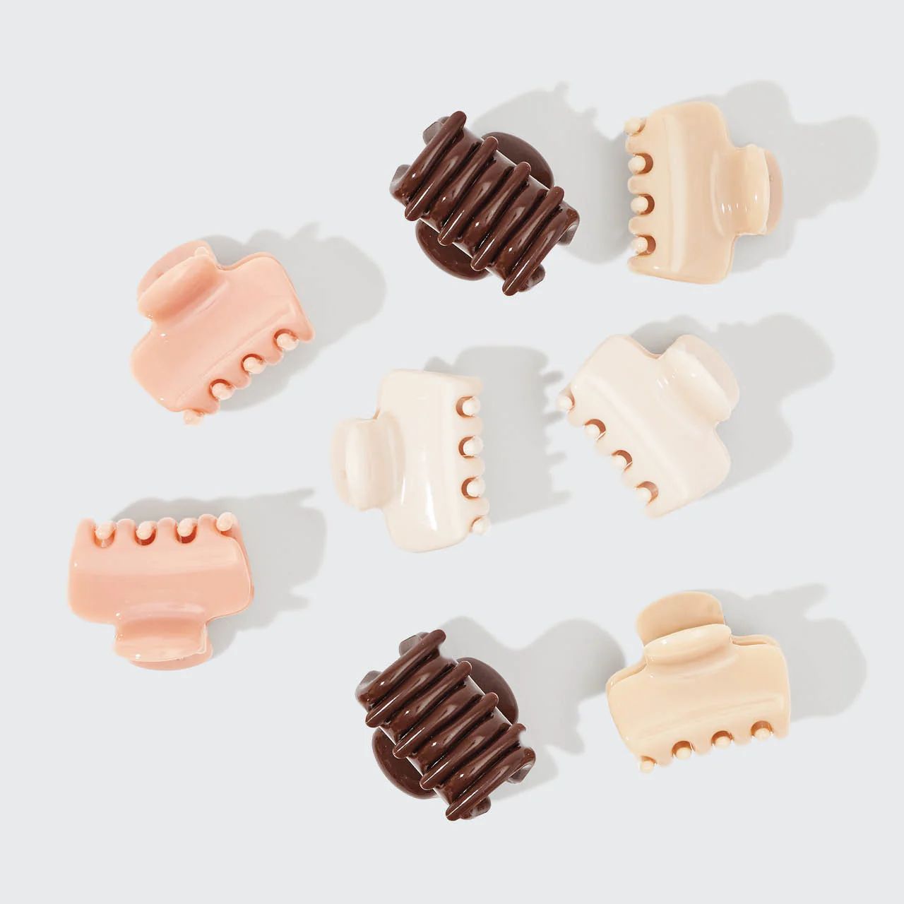 Recycled Plastic Mini Cloud Claw Clips 8pc Set - Rosewood | Kitsch