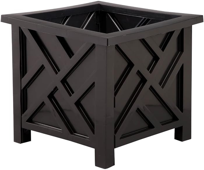 Miles Kimball Chippendale Planter Box, Black – Plant Holder for Garden, Patio and Lawn – 14 ... | Amazon (US)