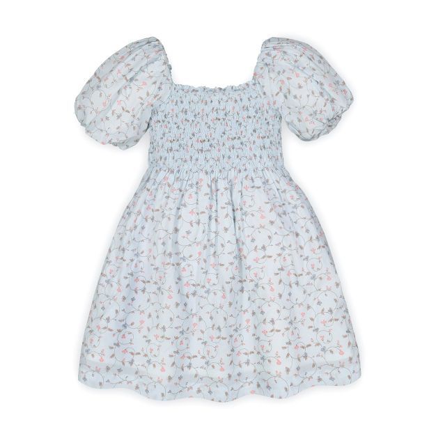 Hope & Henry Girls' Short Bubble Sleeve Smocked Dress, Infant | Target