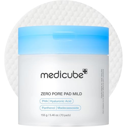 medicube Zero Pore Pads Mild 2.0 (70 units) - Gentle Calming Toner Pads for Exfoliation, Minimizing Pores, and Blackhead Removal with PHA - Ideal for All Skin Types - Korean Skin Care | Amazon (UK)