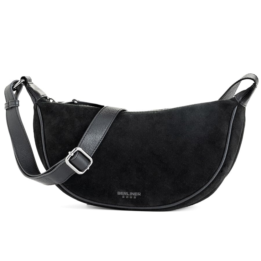 Berliner Bags Crossbody Luna, Halbmond Tasche aus Leder, Moon Bag, Umhängetasche, Schultertasche... | Amazon (DE)