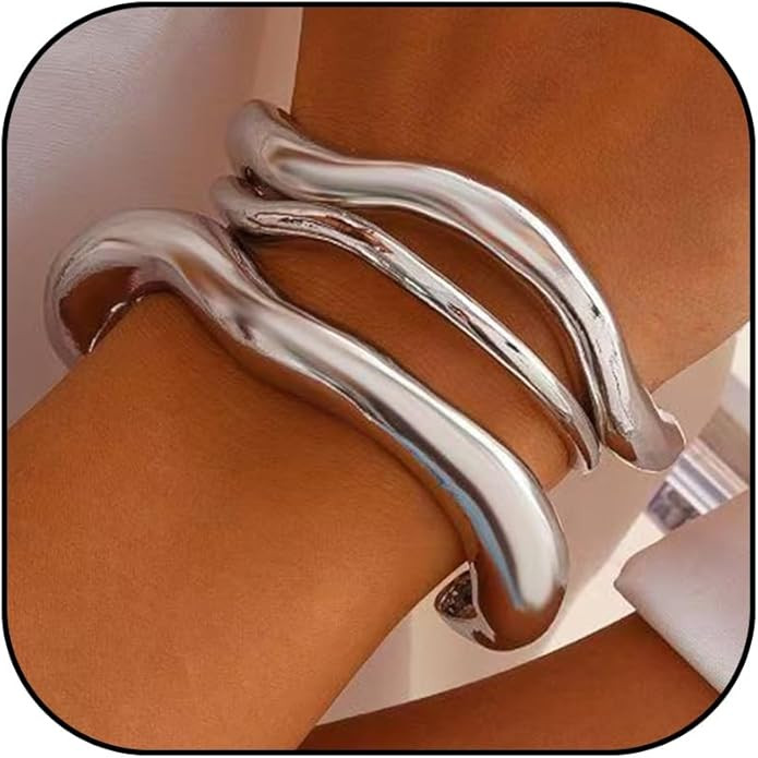 YANCHUN Gold Bangles for Women Bangle Bracelets Chunky Bangles Bracelets Non Tarnish Gold/Silver ... | Amazon (US)