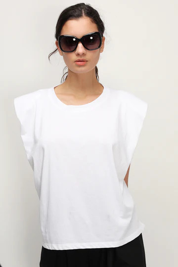 Elena Padded Shoulder T-shirt | Storets (Global)