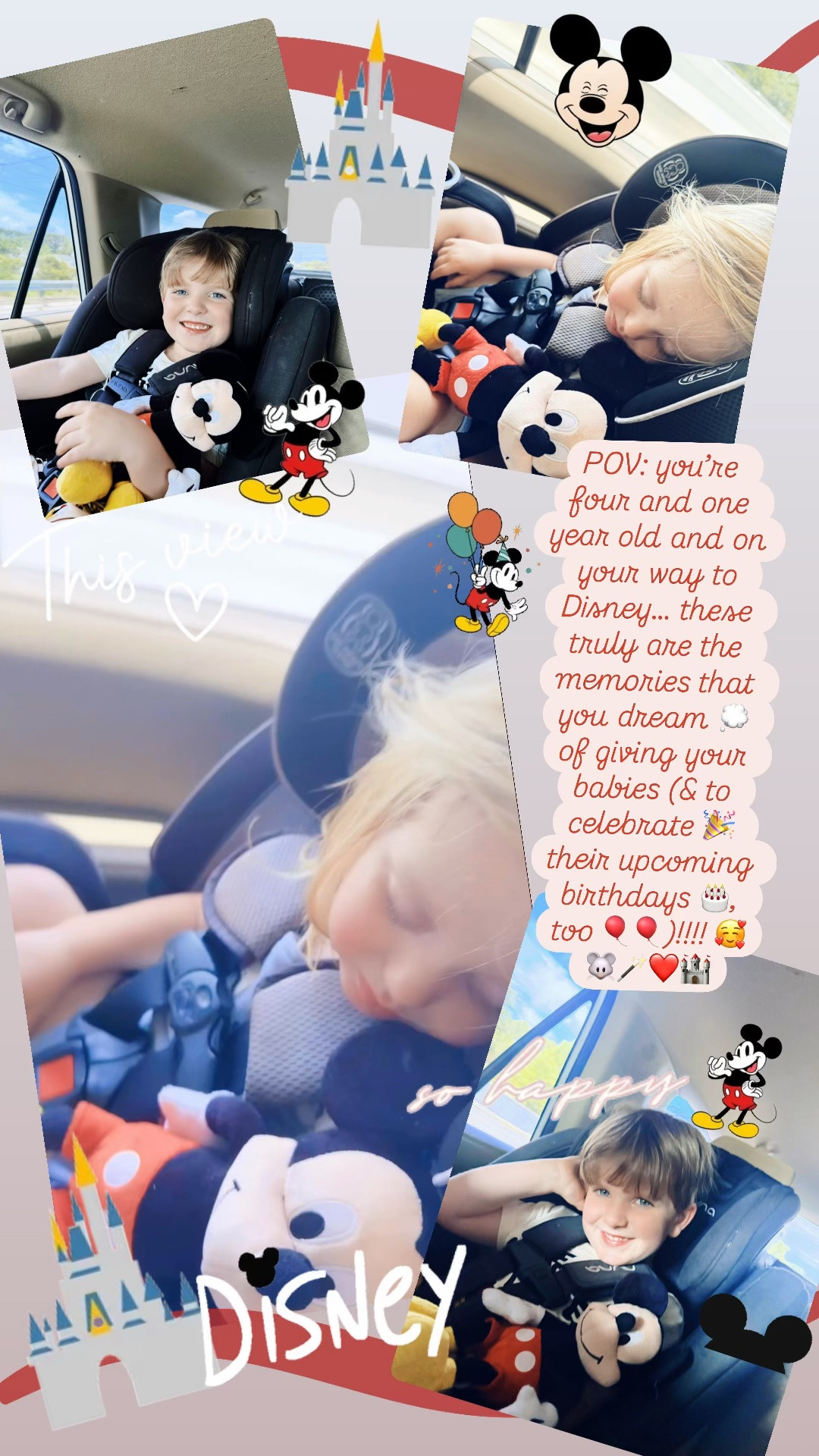 POV: you’re four and one year old and on your way to Disney… these truly are the memories that you dream 💭 of giving your babies (& to celebrate 🎉 their upcoming birthdays 🎂, too 🎈🎈)!!!! 🥰🐭🪄❤️🏰
