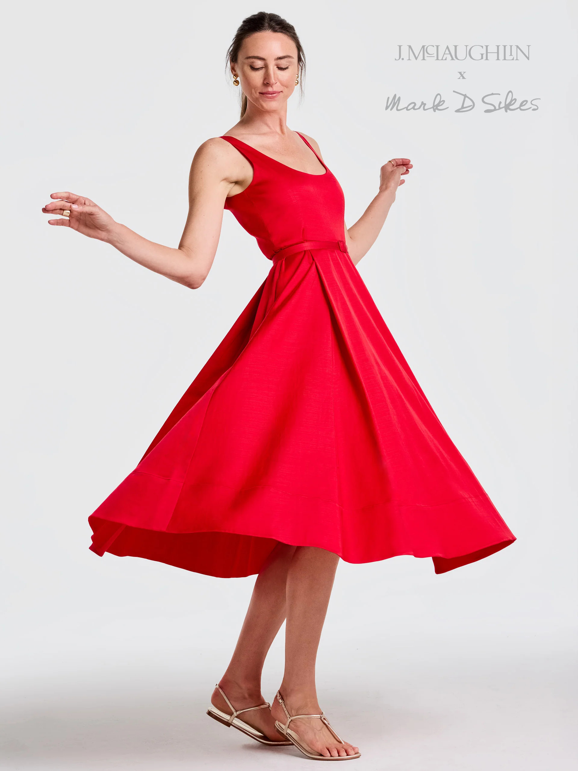 Red Solid Charlotte Dress | Women's Dresses | J.McLaughlin | J.McLaughlin