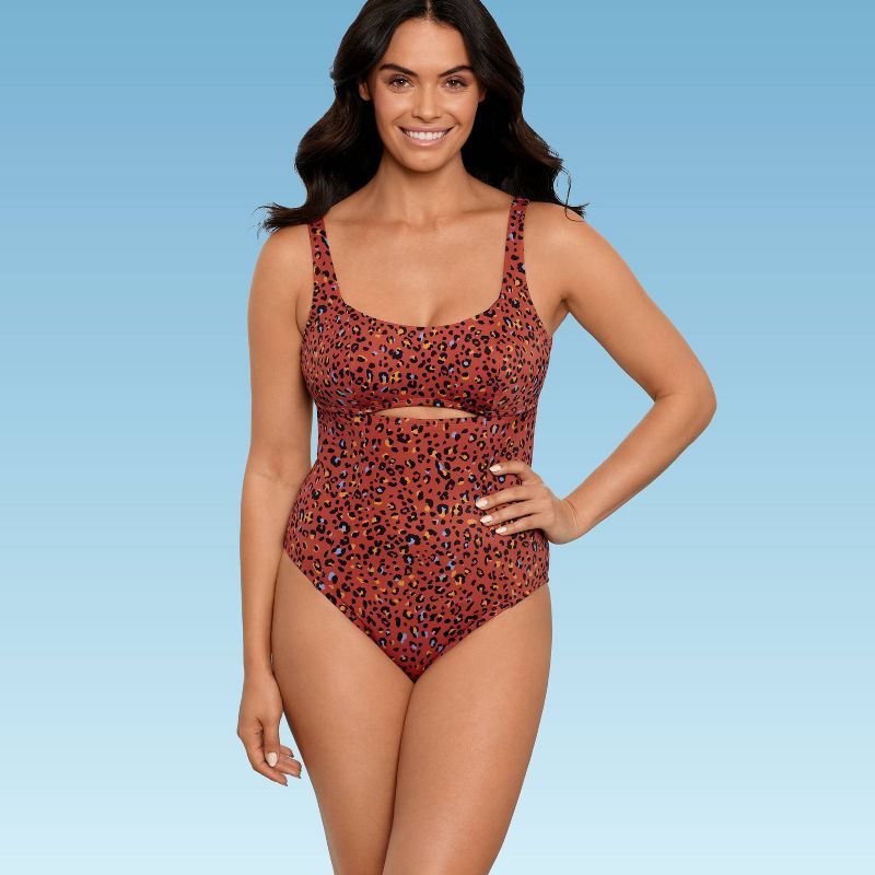 Women's Slimming Control Cut Out Tie Back One Piece Swimsuit - Beach Betty by Miracle Brands | Target