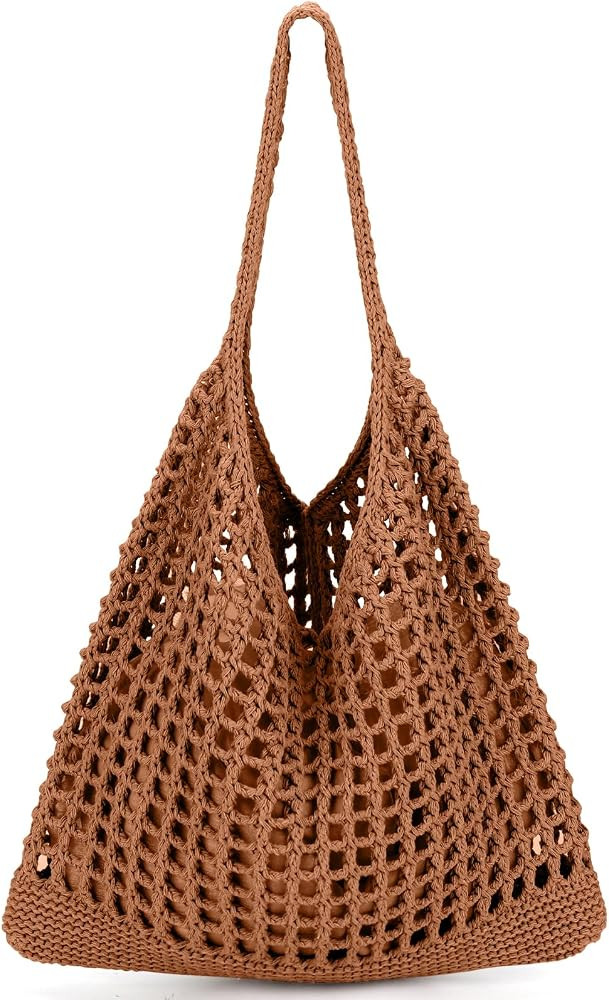 EIMMBD Crochet Bags for Women Beach Totes Bags Aesthetic Summer Tote Shoulder Hippie Bag Knit Bag | Amazon (US)