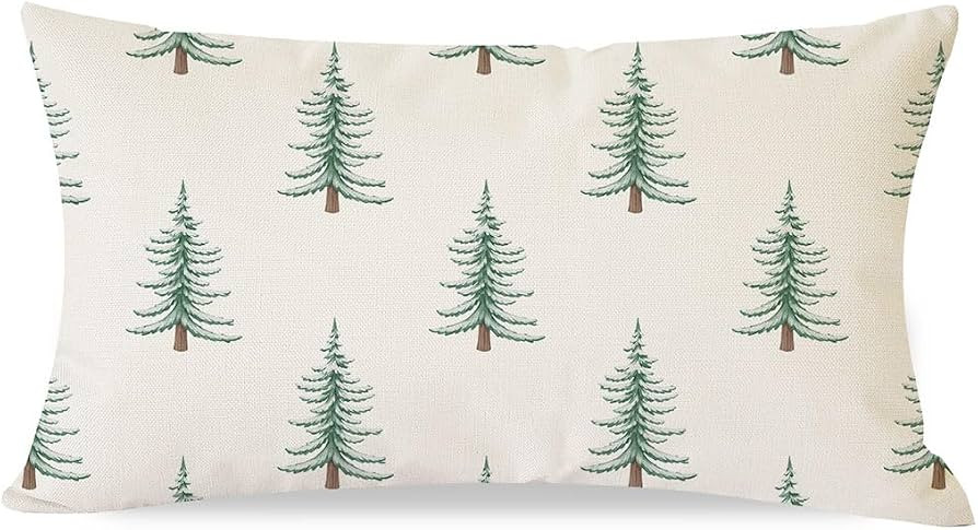 PANDICORN Christmas Pillow Cover 12x20 Inch, Christmas Tree Throw Pillow Case, Outdoor Farmhouse ... | Amazon (US)