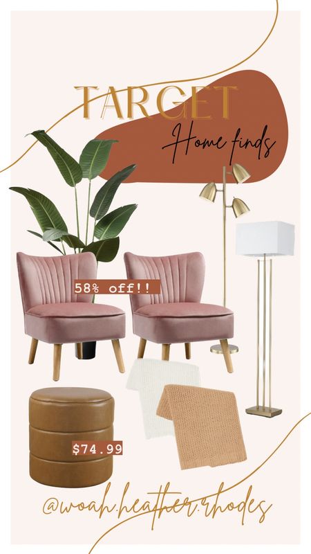 Living room finds from #Target. Grab this faux leather ottoman for under $75 & the pink accent chairs are 58% off today! #targethome #livingroom #accent

#LTKhome #LTKstyletip #LTKsalealert