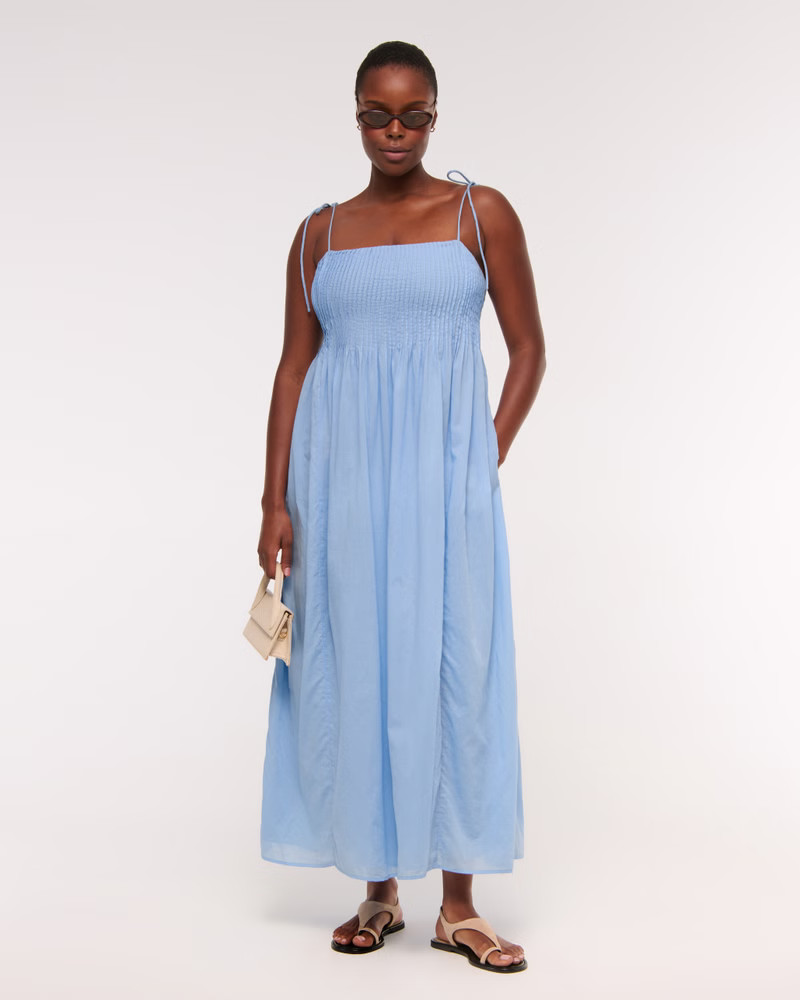 Women's Pintuck Flowy Maxi Dress | Women's Dresses & Jumpsuits | Abercrombie.com | Abercrombie & Fitch (US)