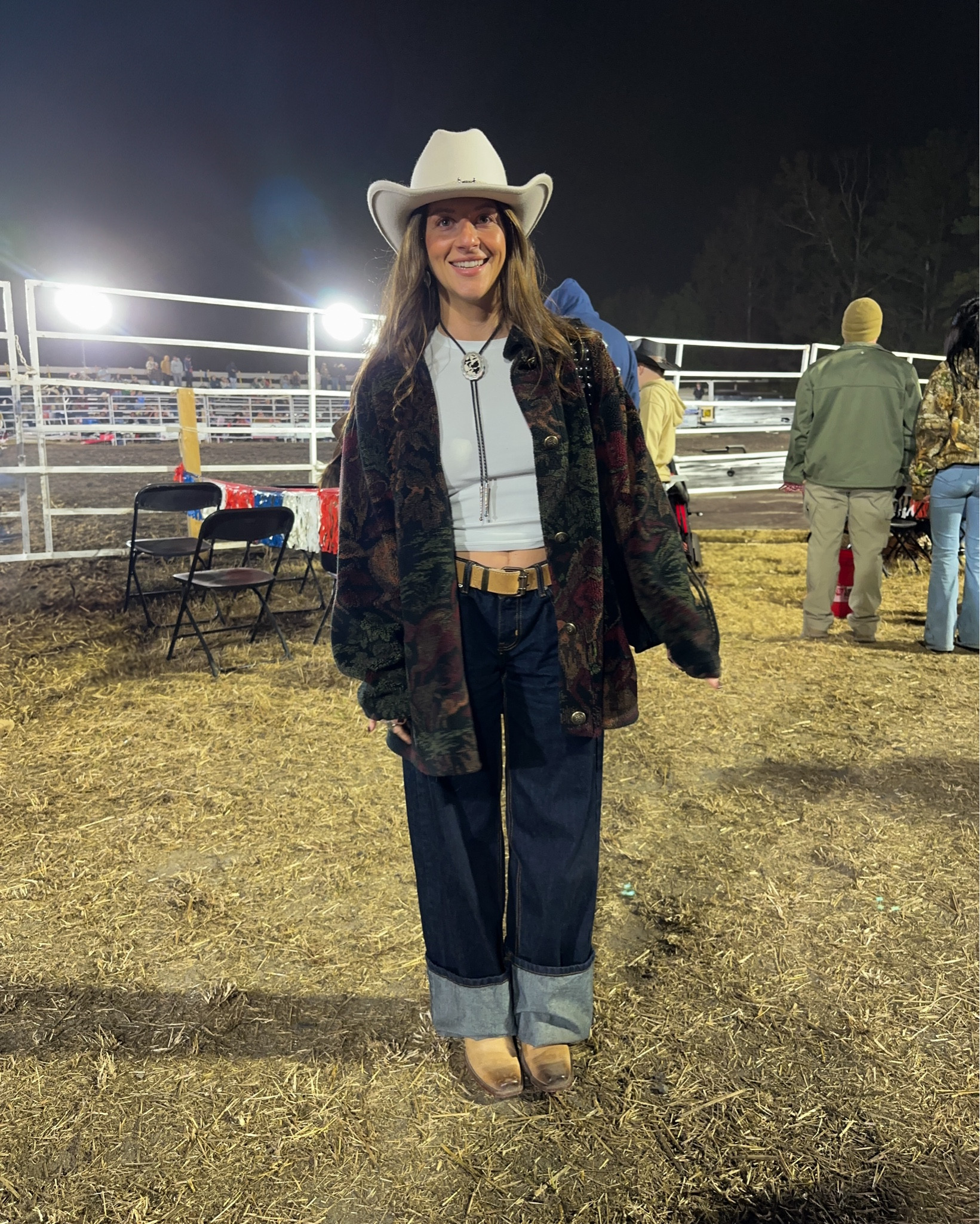Rodeo fit 🤠 boots are Ivy western boots (boot barn) bolo tie is boot barn and jacket is thrifted county clothing is the brand 

#LTKSeasonal