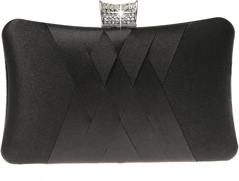 DA BODAN Fashion Womens Jane Satin Diamante Clutch Rhinestone Evening Bridal Prom Party Handbag C... | Amazon (US)