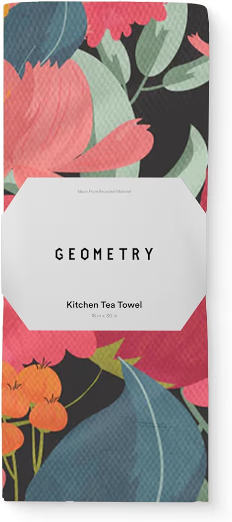 GEOMETRY Kitchen Tea Towels - Quick Dry Microfiber Dish Towels for Kitchen - My Garden 18" x 30" ... | Amazon (US)