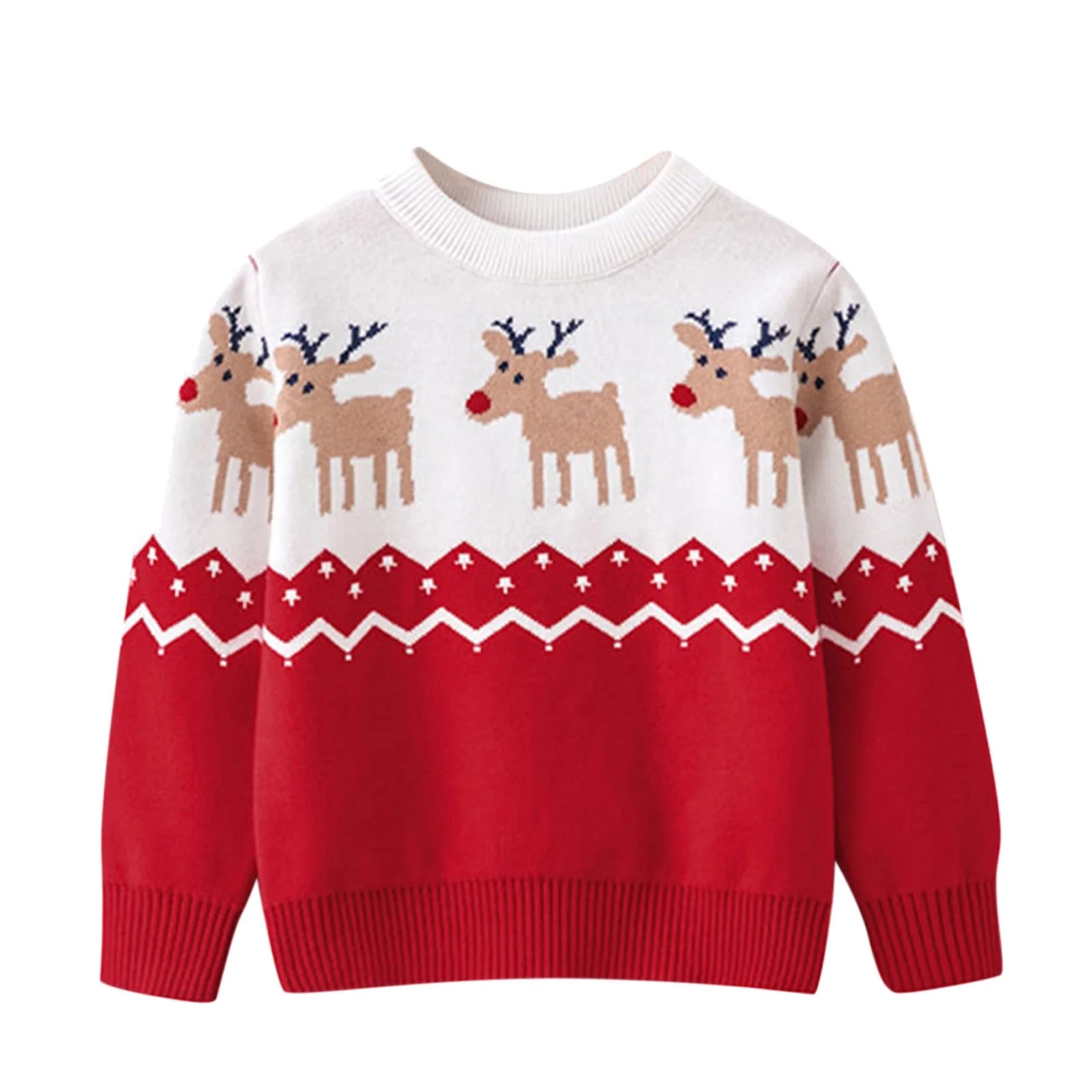 YUEHUA Christmas Sweater for Kids, Xmas Reindeer Holiday Knitwear Sweaters Pullover Tops for Girl... | Walmart (US)