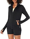 Amazon Essentials Women's Studio Terry Long-Sleeve Full-Zip Jacket, Black, X-Small | Amazon (US)