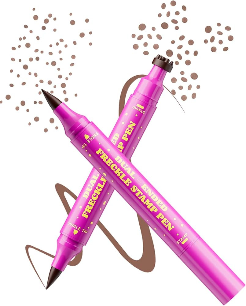 Upgrade Dual Ended 2-in-1 Faux Freckle Stamp Pen, Waterproof Fake Freckle Pen with Multi-Prong Fr... | Amazon (US)