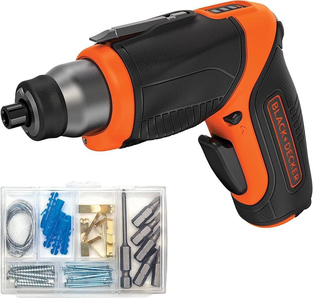 BLACK+DECKER 4V MAX* Cordless Screwdriver with Picture-Hanging Kit (BDCS40BI) | Amazon (US)