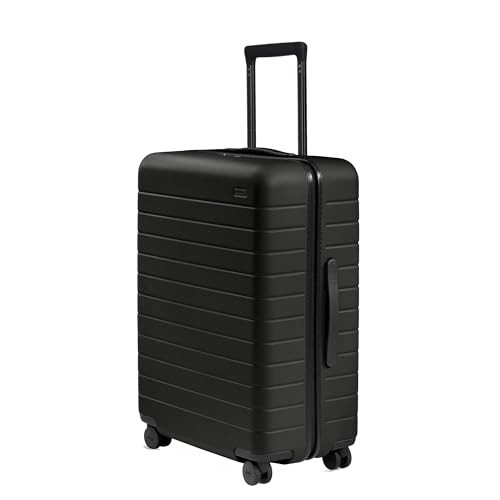 Away Medium Checked Luggage, Lightweight Hard Shell Suitcase with Spinner Wheels, Durable Rolling Luggage, TSA Lock, 26 Inch, Jet Black | Amazon (US)