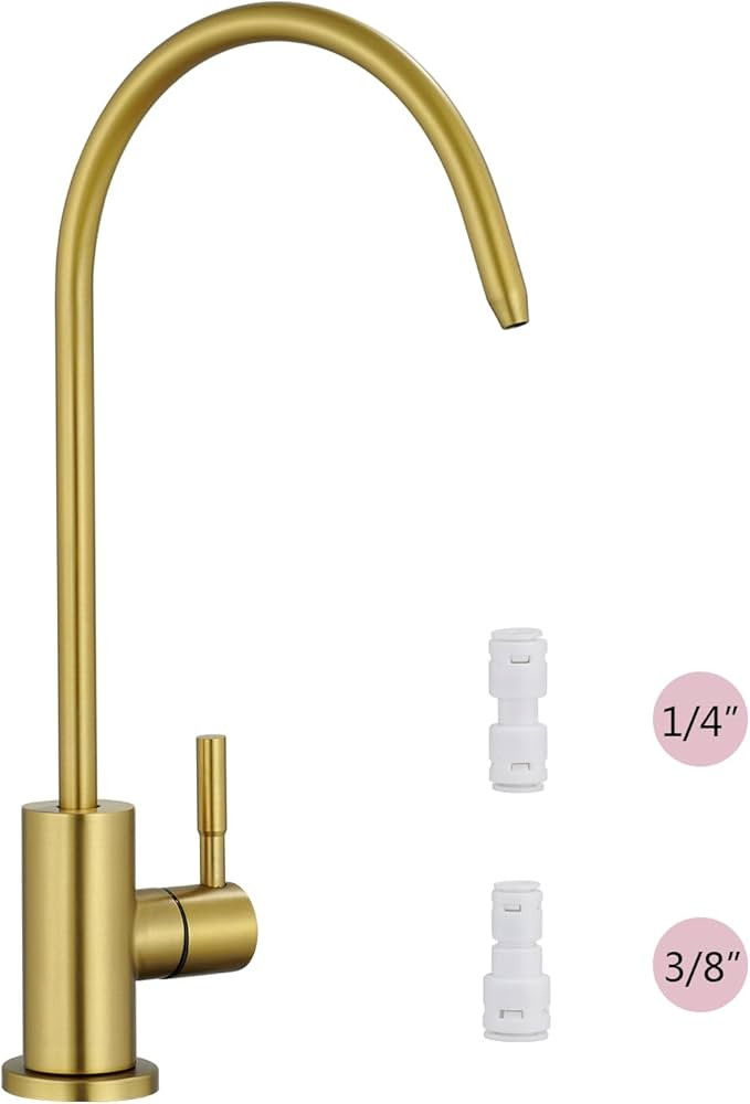 Tohlar Drinking Water Faucet for Kitchen Sink, Gold Filtered Water Faucet Lead-Free Reverse Osmos... | Amazon (US)