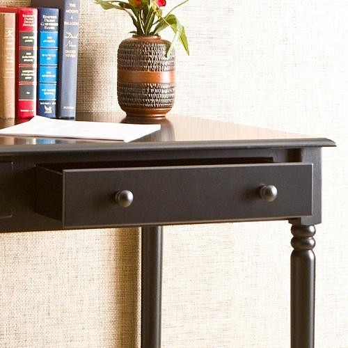 Southern Enterprises Two-Drawer Writing Desk - Black | HSN