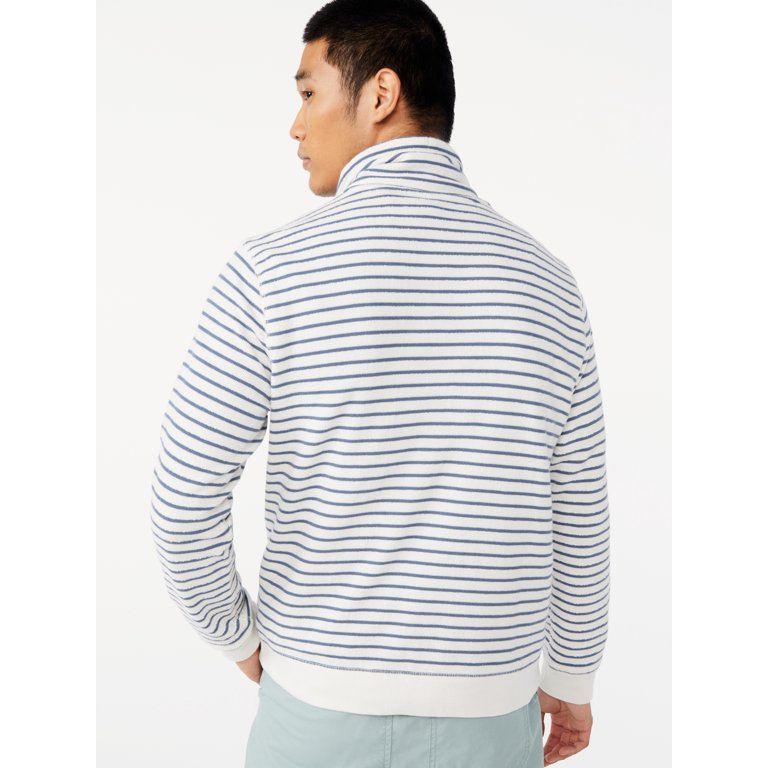 Free Assembly Men’s Striped Funnel Neck Pullover Shirt - Walmart.com | Walmart (US)