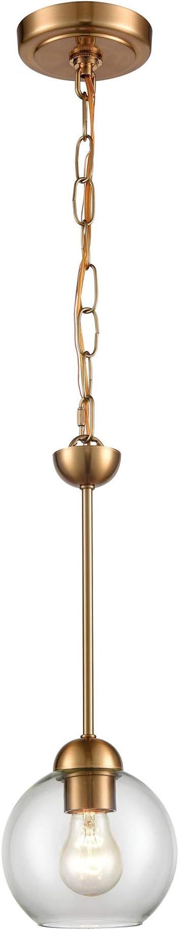 Thomas Lighting Astoria 1-Light Mini Pendant in Satin Gold, 6" W x 6" D x 17" H, (CN280155) | Amazon (US)