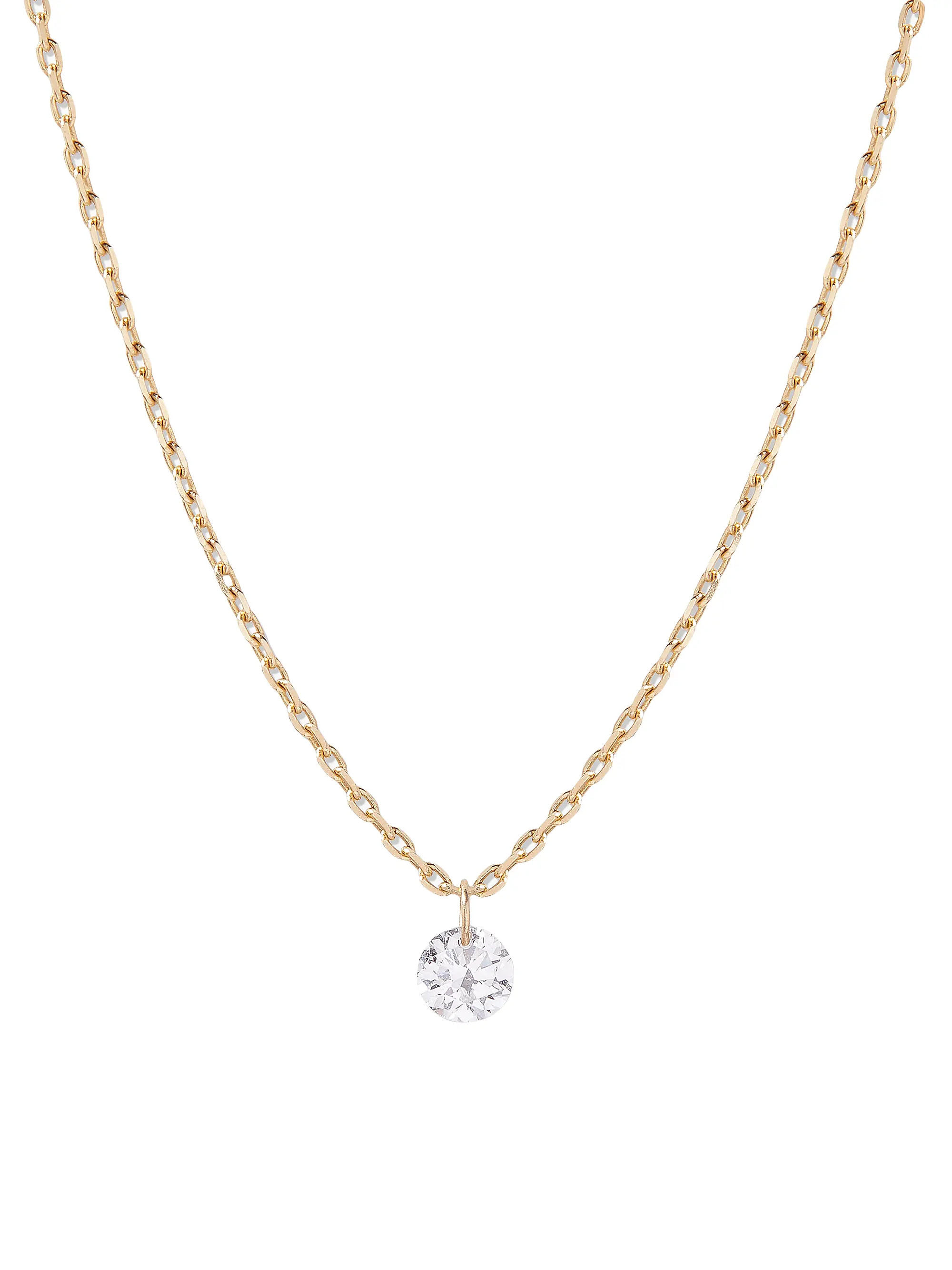 Layla 14K Yellow Gold & 0.07 TCW Lab-Grown Diamond Necklace | Saks Fifth Avenue