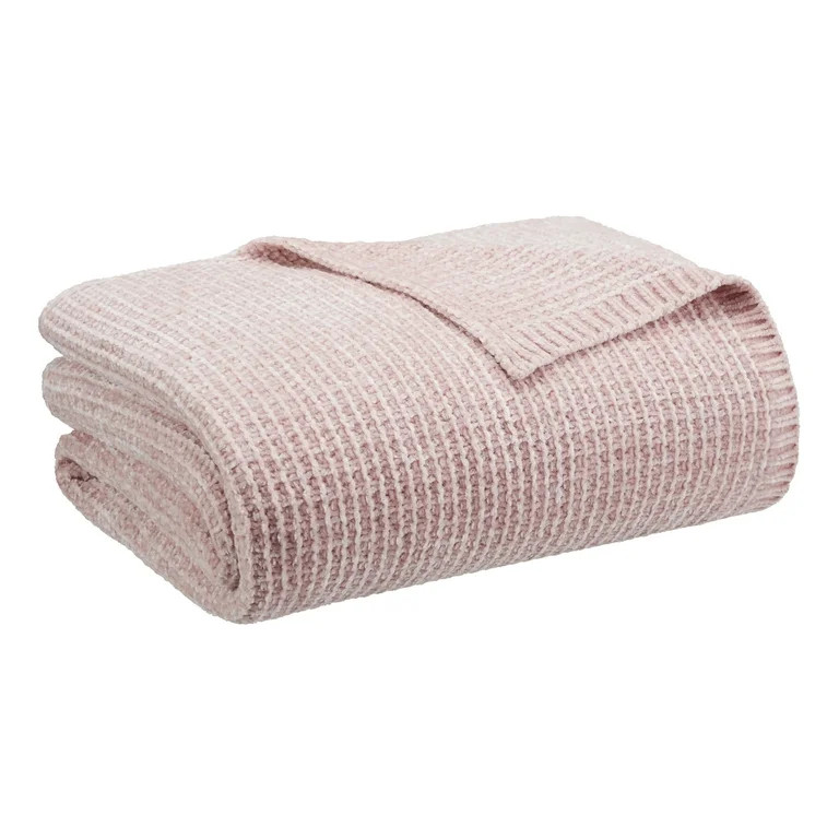Better Homes & Gardens Luxe Chenille Throw, 50"X72", Blush, Machine Washable, Polyester | Walmart (US)