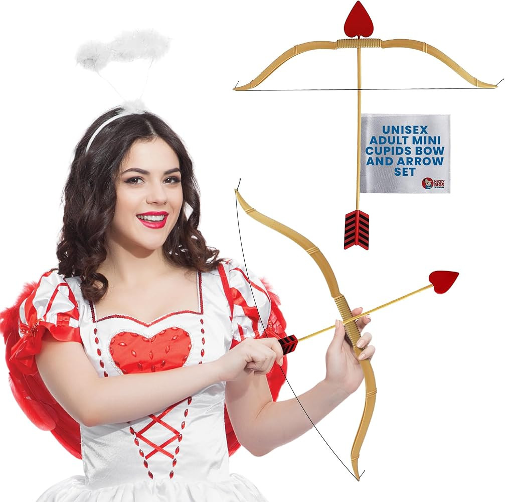 Unisex Adult Mini Cupids Bow and Arrow Set Valentine's Costume Accessory Prop | Amazon (US)