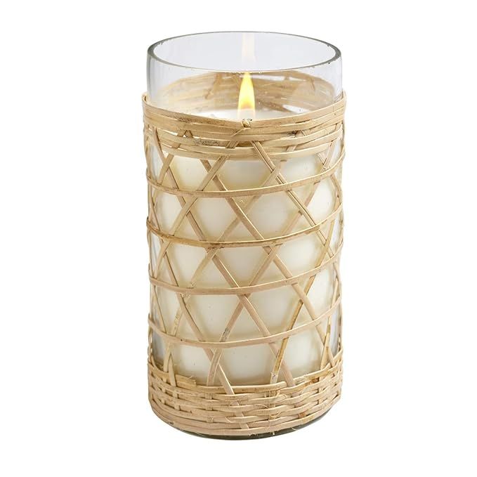 HillHouse Naturals HH-SSBGL Salt and Sea Bamboo Glass Candle, 8 ounce | Amazon (US)