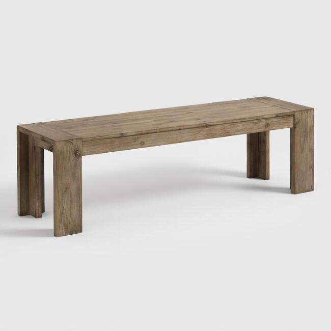 Finn Natural Wood Dining Bench | World Market