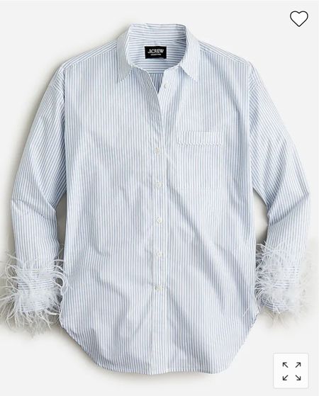 Chic shirt with feather trim 


#LTKSeasonal #LTKFind #LTKstyletip