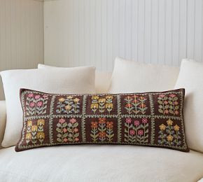 Marisa Needlepoint Lumbar Pillow Cover | GreenRow