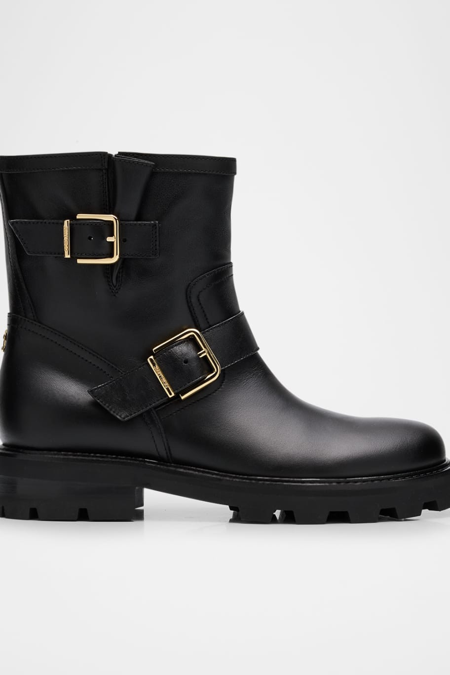 Jimmy Choo Youth II Leather Short Biker Boots | Neiman Marcus