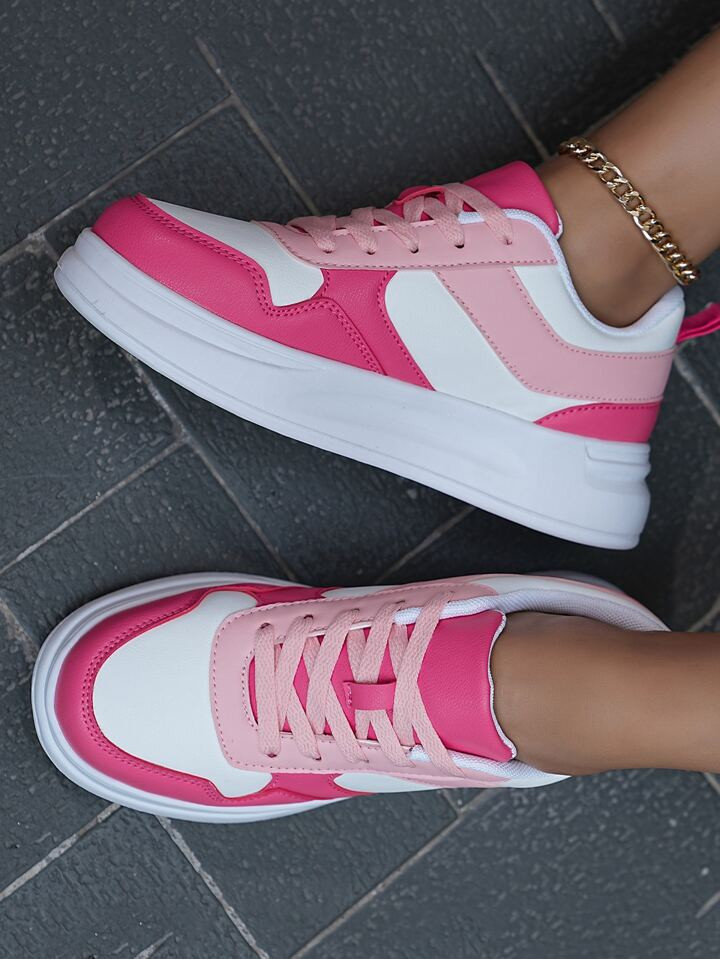 Women's Outdoor Comfortable Anti-slip Low-top Thick Bottom Casual Fashion Dad Sneakers | SHEIN