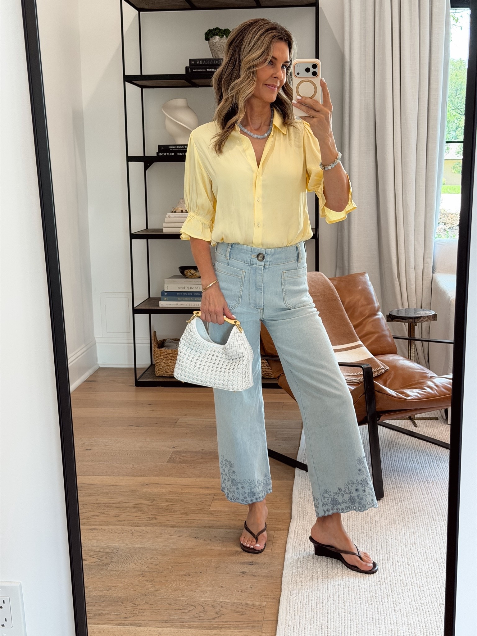 I’m 5’6’’
-top is size XS @thenolishop 
-eyelet pants use my discount code HFL20 @Anthropologie 
-bag is linked in my ShopMy https://go.shopmy.us/p-64647896

#LTKOver40 #LTKSeasonal #LTKootd