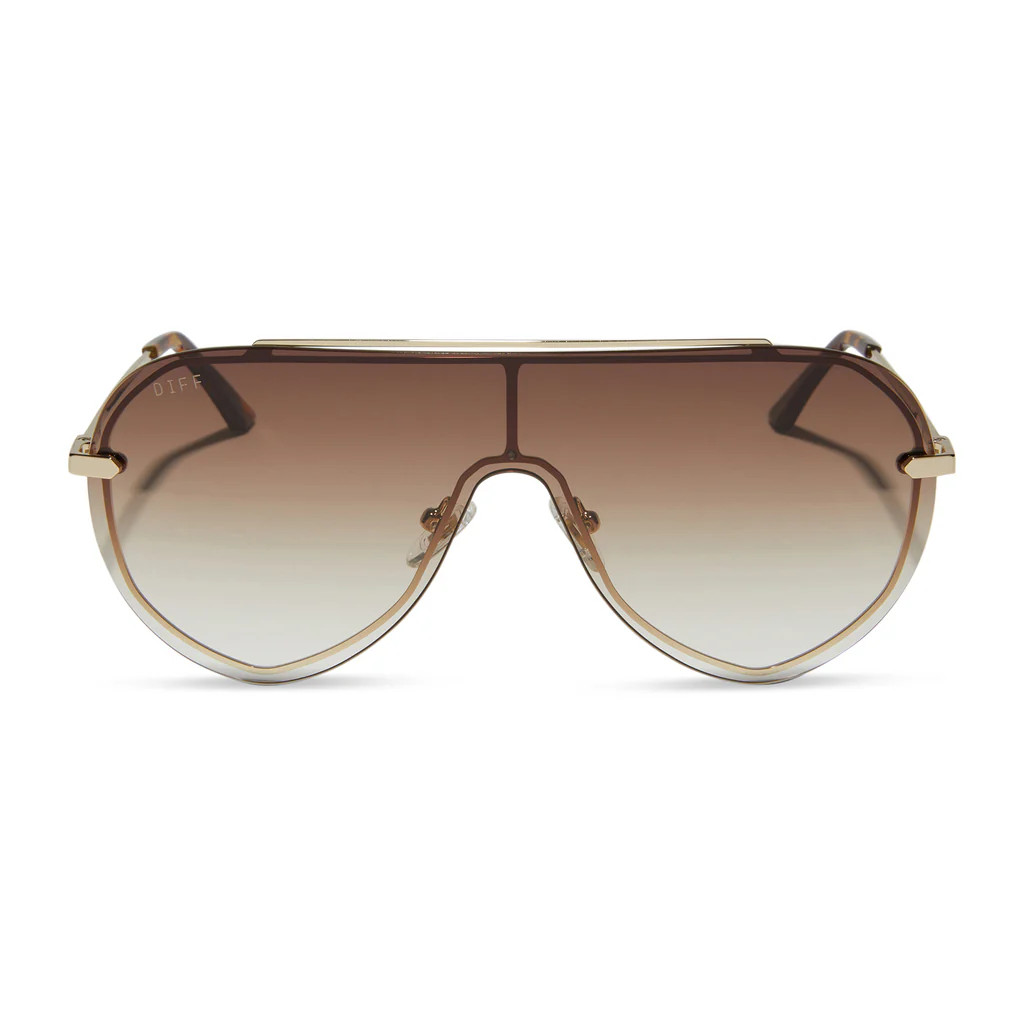 IMANI - GOLD + BROWN GRADIENT SUNGLASSES | DIFF Eyewear