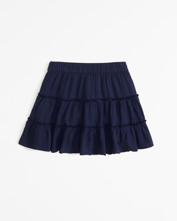 linen-blend tiered skort | Abercrombie & Fitch (US)