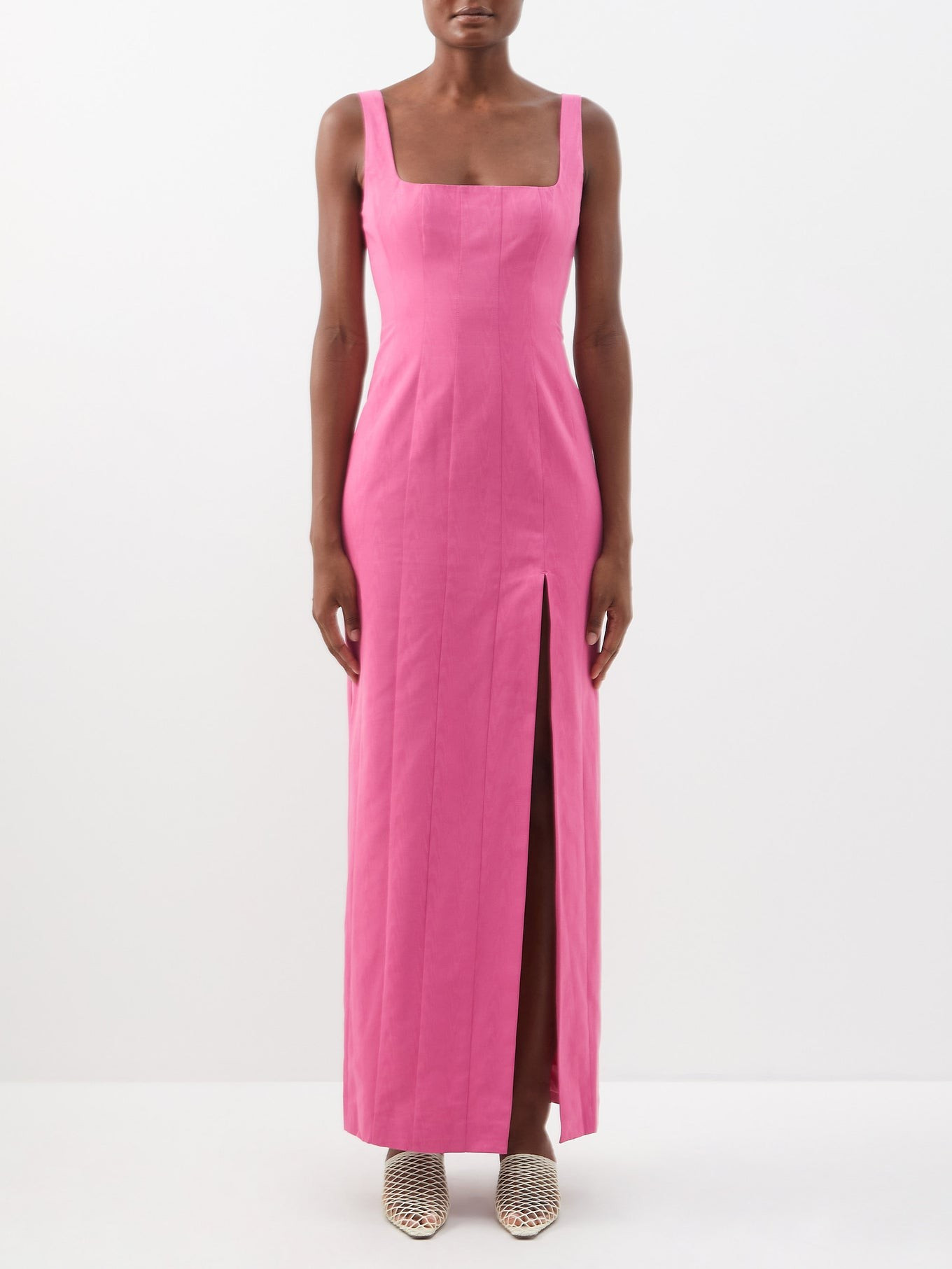 Portrait square-neck moiré dress | Matches (US)