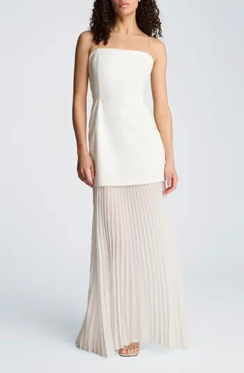 Mixed Media Pleated Maxi Dress | Nordstrom