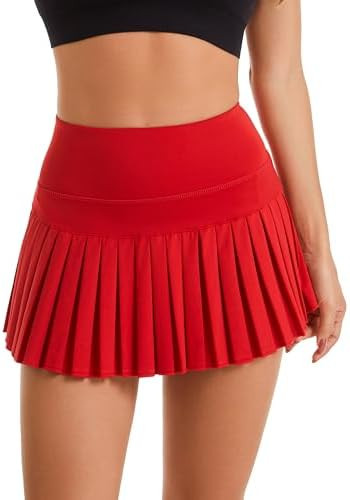 Yknktstc Women Pleated Tennis Skirt with Shorts High Waist Golf Skort Athletic Mini Skirt with Po... | Amazon (US)