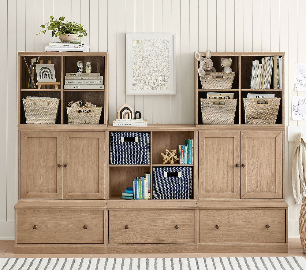Cameron 3-Cubby Wall Storage System with Cabinets | Pottery Barn Kids