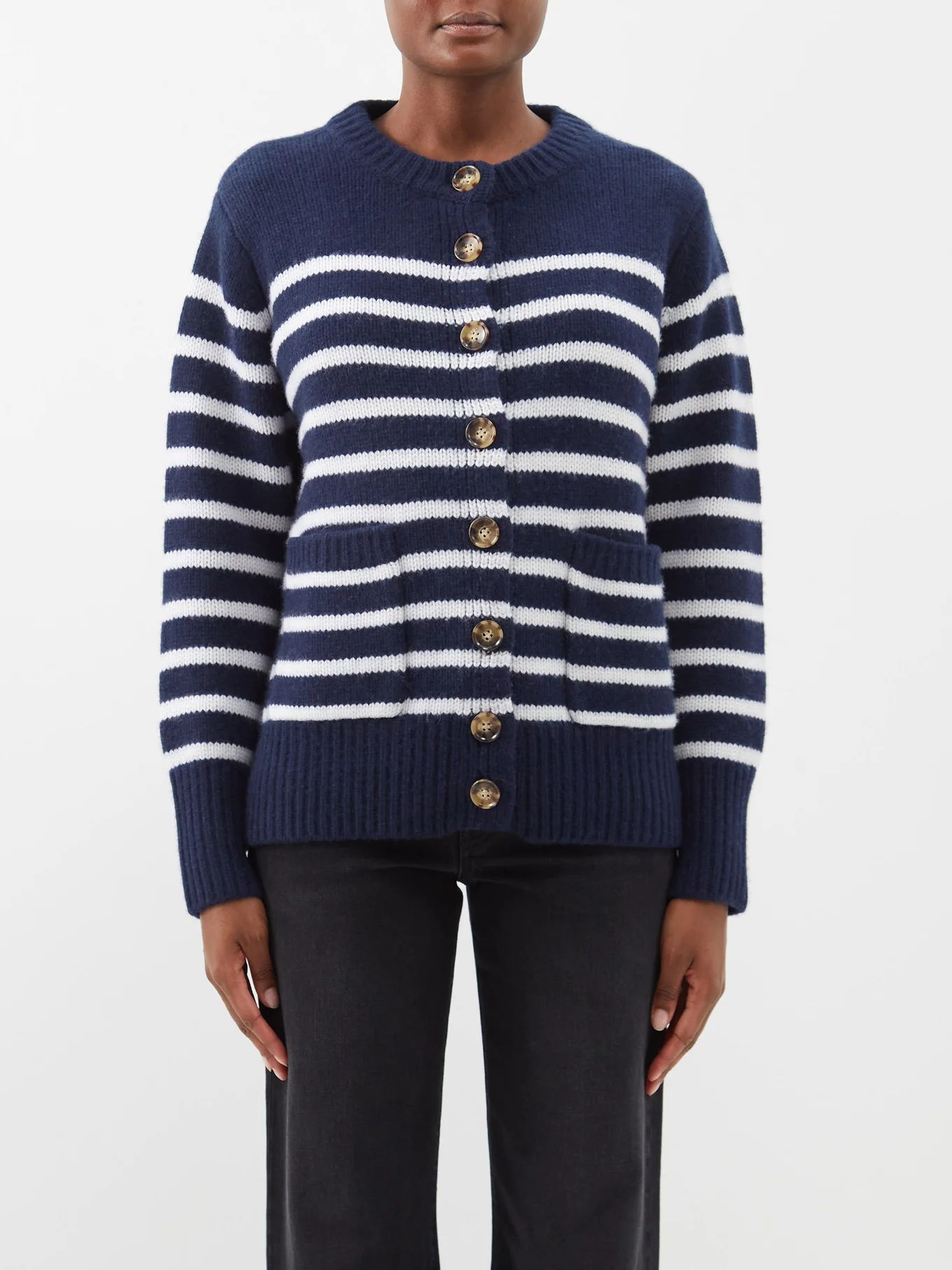 Marin striped wool-blend cardigan | La Ligne | Matches (US)