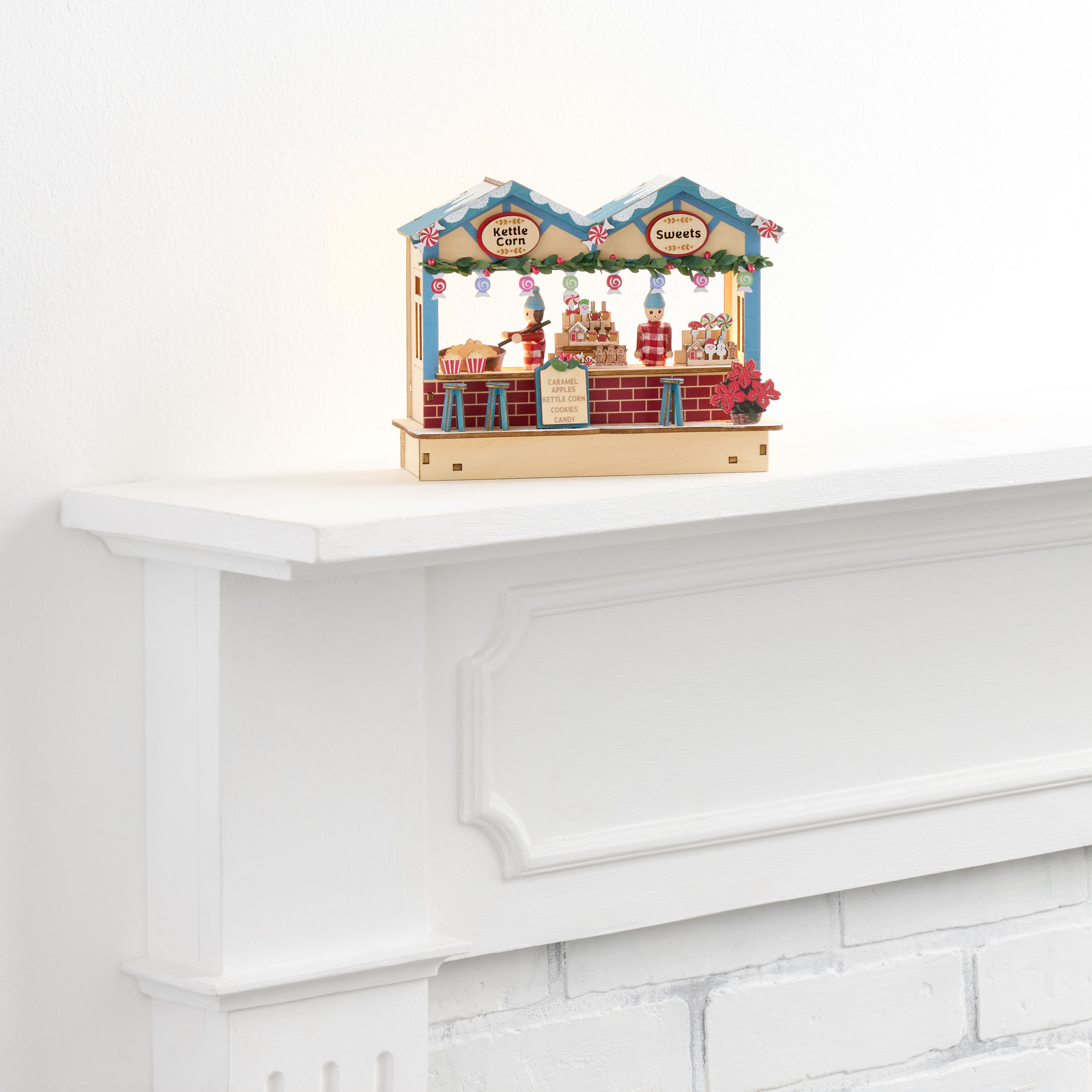 Laser Cut Wood Sweets Stall LED Light Up Decor | World Market