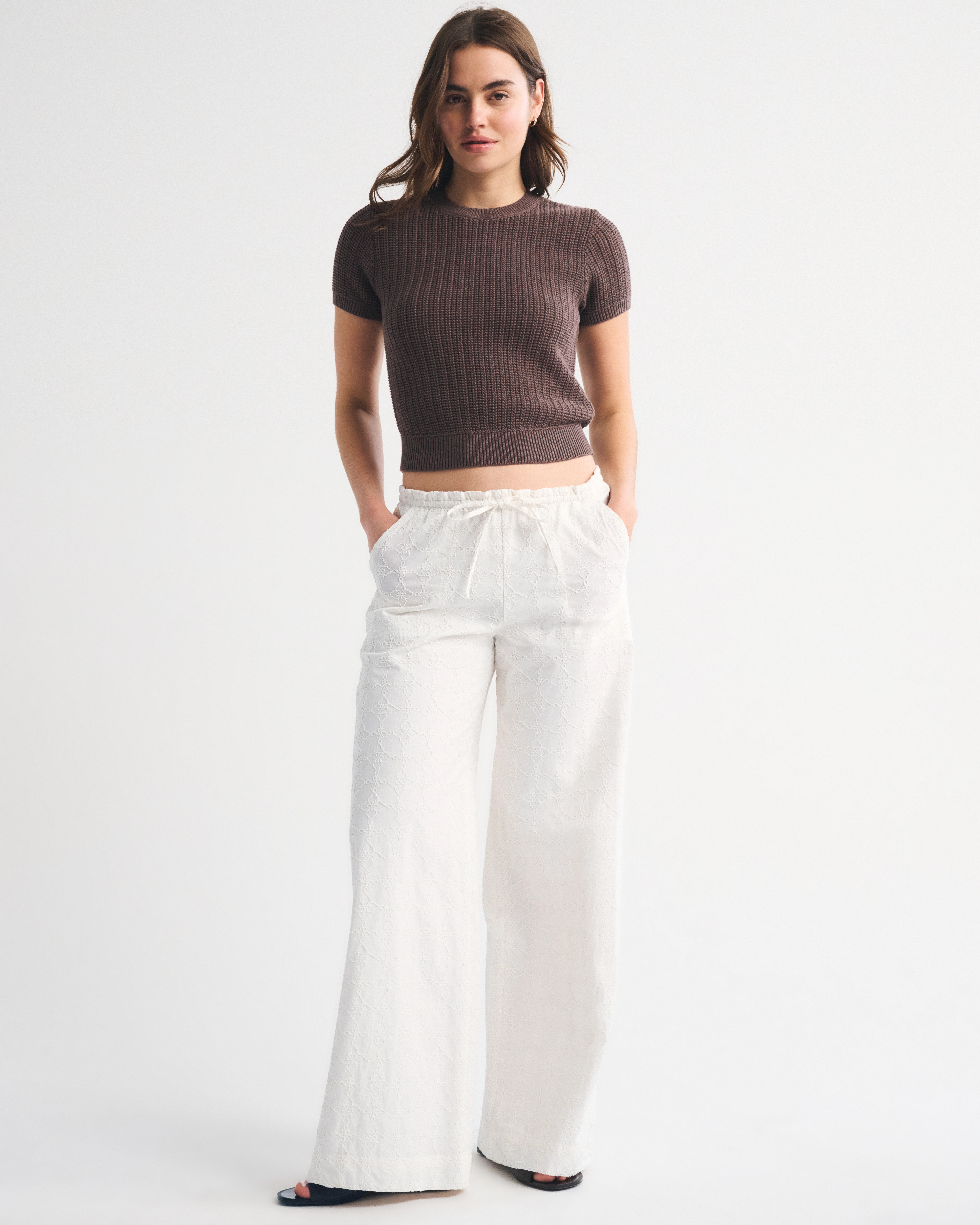 Cotton Jacquard Pull-On Pant | Abercrombie & Fitch (UK)