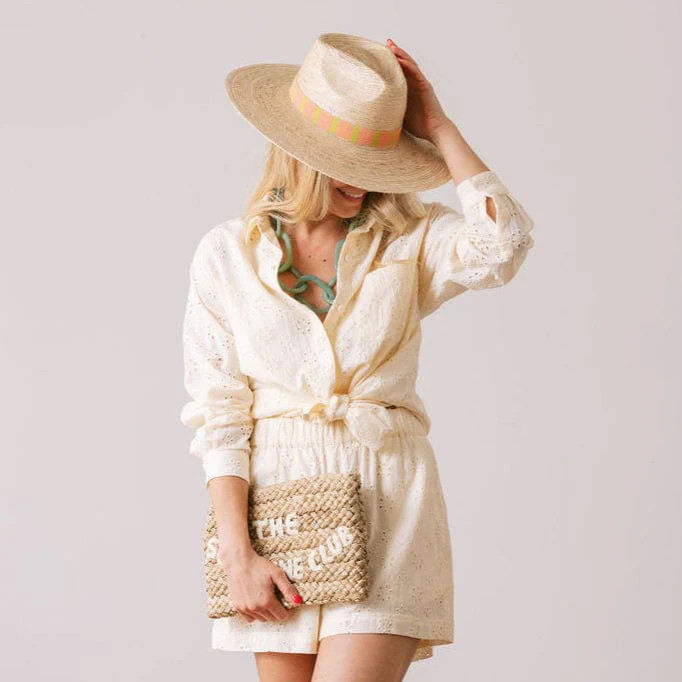 Ivory Eyelet Bermuda Button Down | Sunshine Tienda
